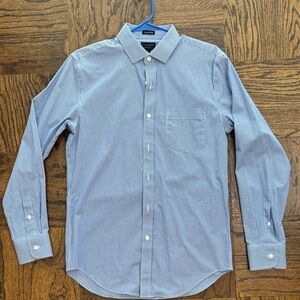 J. Crew Thompson Flex Wrinkle Free Dress Shirt Blue Gingham Plaid Medium 15-15.5